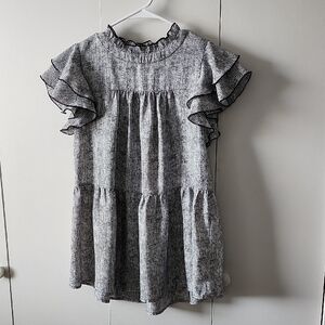 JODIFL Black and White Ruffle Kids Dress